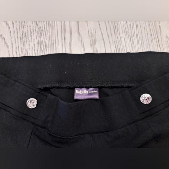 Rafaella Comfort Black Elastic Waist Pants Size 8 - Picture 3 of 6